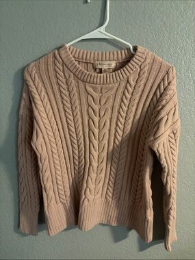 Philosophy Blush Pink Cable Knit Sweater
